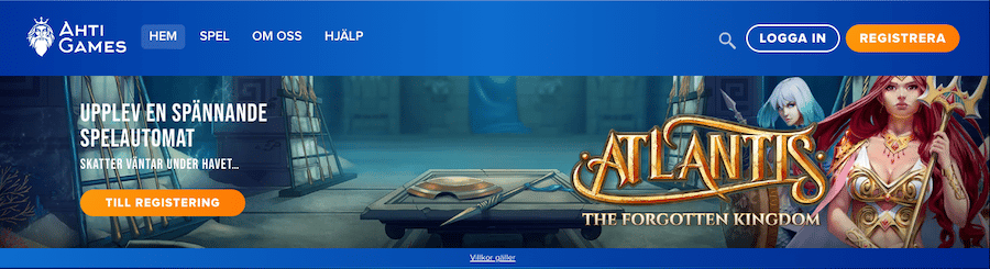 Ahti games hemsida banner