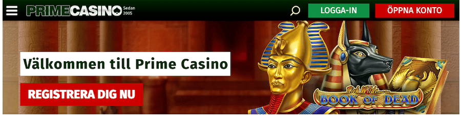Prime Casino hemsida banner
